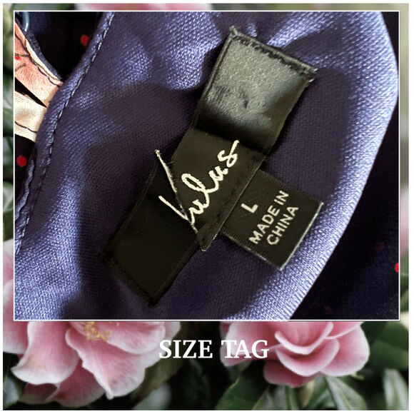 Lulu's Wrap Navy Blue Floral Print Polka Dot Loiselle Maxi Dress Size L - Picture 8 of 17